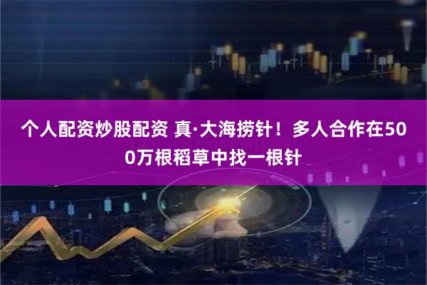 个人配资炒股配资 真·大海捞针！多人合作在500万根稻草中找一根针
